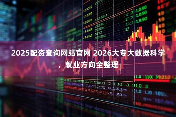 2025配资查询网站官网 2026大专大数据科学，就业方向全整理